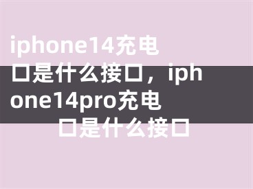iphone14充电口是什么接口，iphone14pro充电口是什么接口
