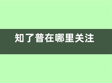 知了普在哪里关注