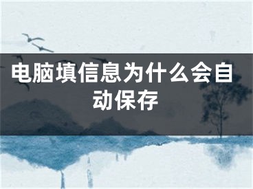 电脑填信息为什么会自动保存