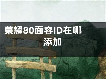 荣耀80面容ID在哪添加