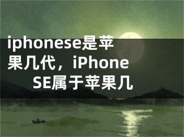 iphonese是苹果几代，iPhoneSE属于苹果几