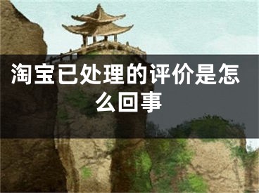 淘宝已处理的评价是怎么回事