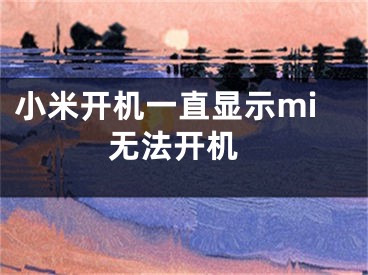 小米开机一直显示mi 无法开机