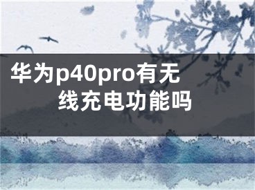 华为p40pro有无线充电功能吗