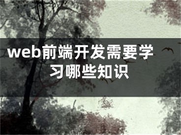 web前端开发需要学习哪些知识