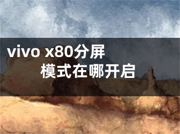 vivo x80分屏模式在哪开启