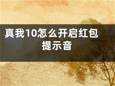 真我10怎么开启红包提示音