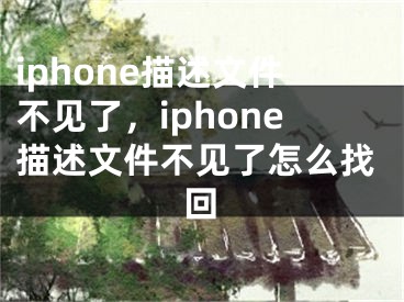 iphone描述文件不见了，iphone描述文件不见了怎么找回