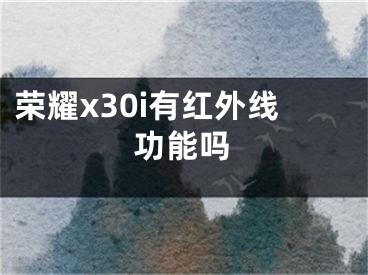 荣耀x30i有红外线功能吗