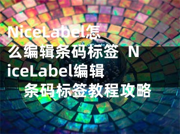 NiceLabel怎么编辑条码标签  NiceLabel编辑条码标签教程攻略