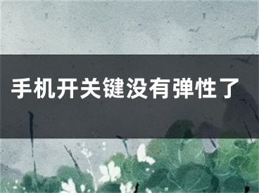 手机开关键没有弹性了