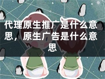 代理原生推广是什么意思，原生广告是什么意思