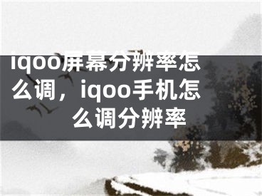 iqoo屏幕分辨率怎么调，iqoo手机怎么调分辨率