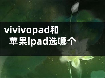 vivivopad和苹果ipad选哪个