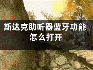 斯达克助听器蓝牙功能怎么打开