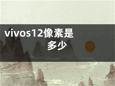 vivos12像素是多少