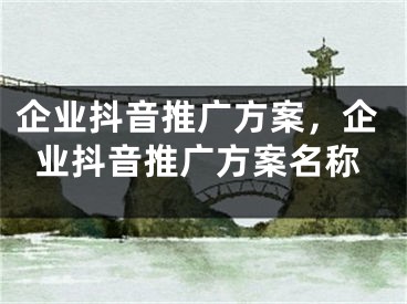 企业抖音推广方案，企业抖音推广方案名称 