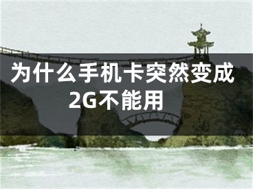 为什么手机卡突然变成2G不能用