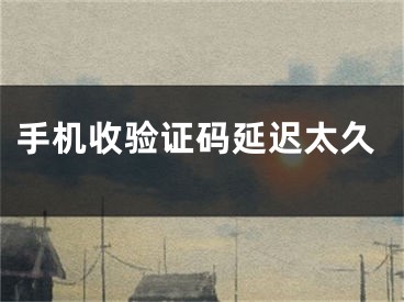 手机收验证码延迟太久