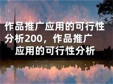 作品推广应用的可行性分析200，作品推广应用的可行性分析