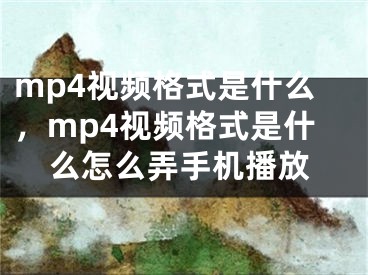 mp4视频格式是什么，mp4视频格式是什么怎么弄手机播放