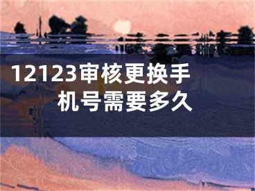 12123审核更换手机号需要多久