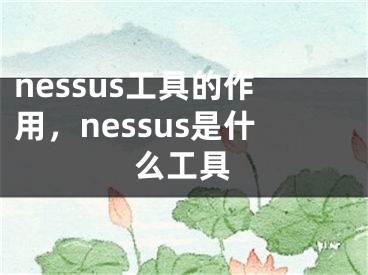 nessus工具的作用，nessus是什么工具