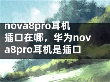 nova8pro耳机插口在哪，华为nova8pro耳机是插口