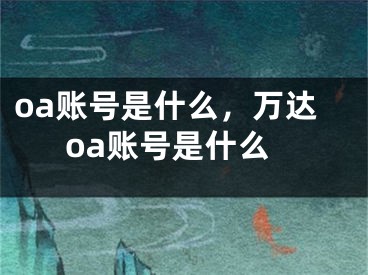 oa账号是什么，万达oa账号是什么