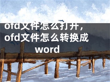 ofd文件怎么打开，ofd文件怎么转换成word