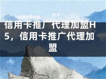 信用卡推广代理加盟H5，信用卡推广代理加盟