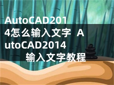 AutoCAD2014怎么输入文字  AutoCAD2014输入文字教程