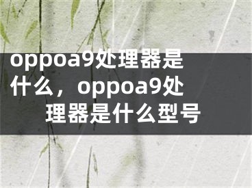 oppoa9处理器是什么，oppoa9处理器是什么型号
