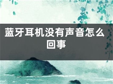 蓝牙耳机没有声音怎么回事