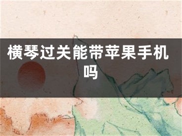 横琴过关能带苹果手机吗