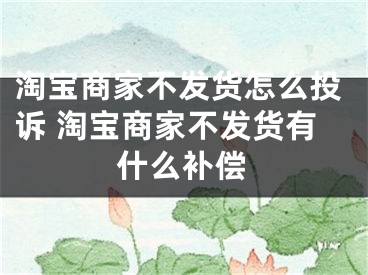 淘宝商家不发货怎么投诉 淘宝商家不发货有什么补偿