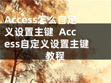 Access怎么自定义设置主键  Access自定义设置主键教程