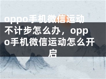 oppo手机微信运动不计步怎么办，oppo手机微信运动怎么开启