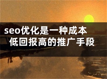 seo优化是一种成本低回报高的推广手段 