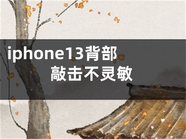 iphone13背部敲击不灵敏