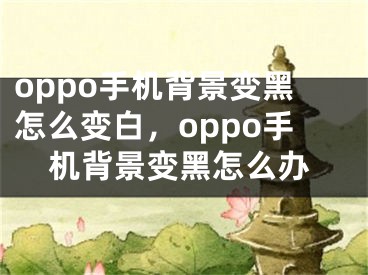 oppo手机背景变黑怎么变白，oppo手机背景变黑怎么办