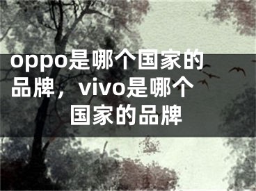 oppo是哪个国家的品牌，vivo是哪个国家的品牌