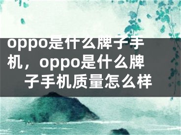 oppo是什么牌子手机，oppo是什么牌子手机质量怎么样