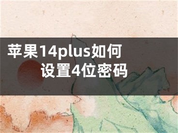 苹果14plus如何设置4位密码