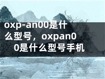 oxp-an00是什么型号，oxpan00是什么型号手机