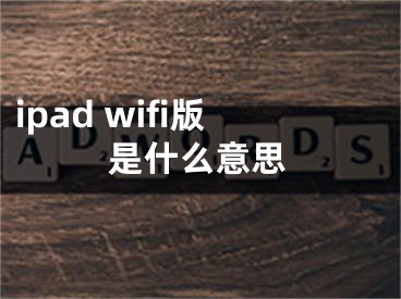 ipad wifi版是什么意思