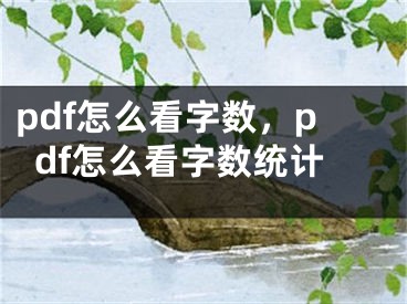 pdf怎么看字数，pdf怎么看字数统计