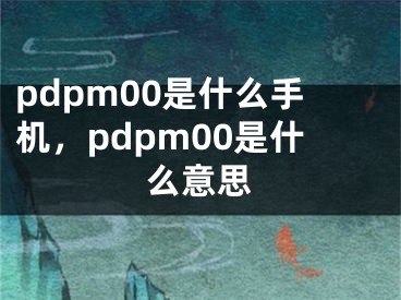 pdpm00是什么手机，pdpm00是什么意思