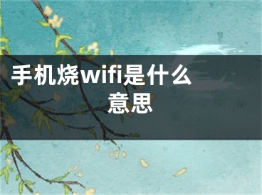 手机烧wifi是什么意思