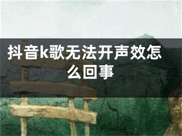 抖音k歌无法开声效怎么回事